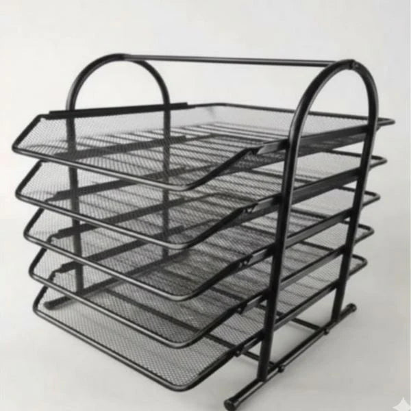 5-Tier Metal Mesh Desk File Organizer.