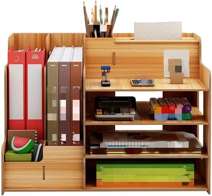Wooden Office Desk Organizer.