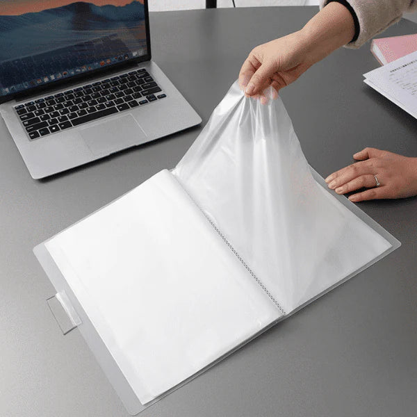 40 Pockets A4 Morandi Color Document Folder Plastic Presentation Book.