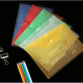 Pack of 12 A4 Plastic Gridding Button Document File Folder.