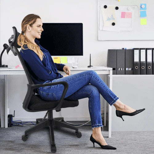Adjustable Height Mesh Ergo Office Chair with Headrest.
