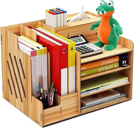 Wooden Office Desk Organizer.