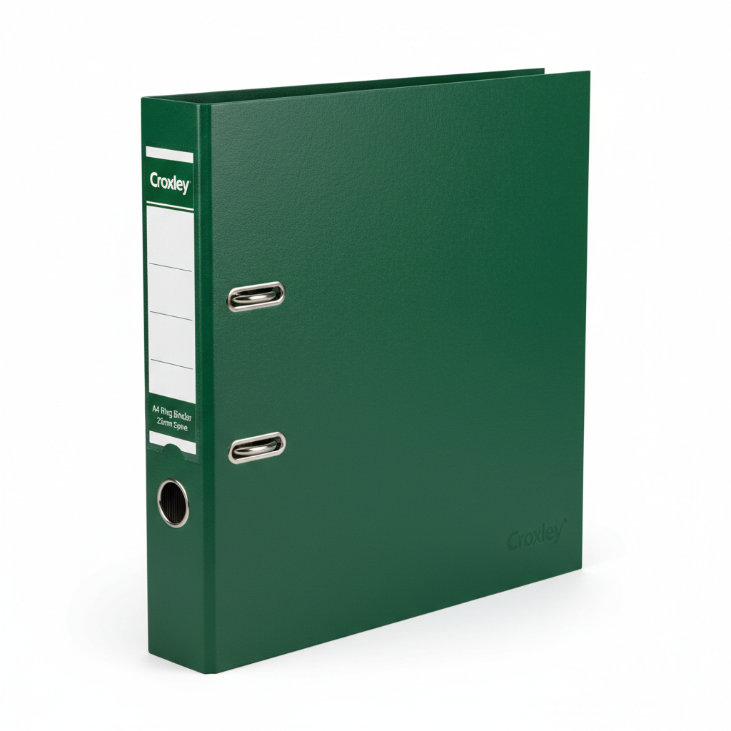 JD1304 Croxley A4 Board 25mm 2 Round R/B Green.